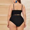 Plus Size Solid Mesh Swimsuit High Neck Halter Swimwear Women Sexy Patchwork Swimming Suit for Women Sexy Swimsuit High Waisted Bikini Two Piece