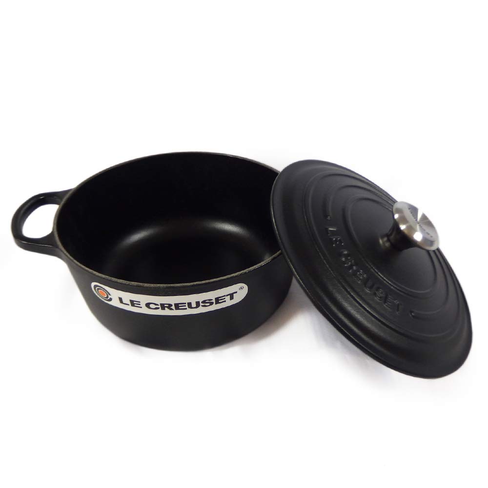 Горшок Le Creuset Cocotte Ronde Black 00 Creuset/Le Two-handed 21177-20см (Серебряная ручка) [Элемент]