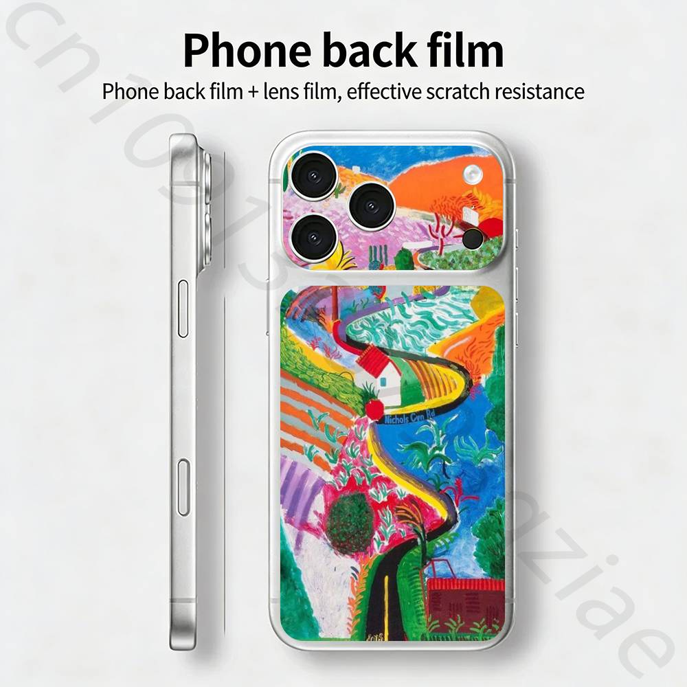 Арт D-Дэвид Хокни краска Для iPhone 17 pro Max /17 pro Полное покрытие Наклейка Skin Wrap 3D Цветная Задняя Защитная Стикер Пленка