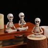 Sitting Skeleton Desk Ornament Small Skull Gift Halloween Ornaments Home Decor Party Holiday Décor Ornament