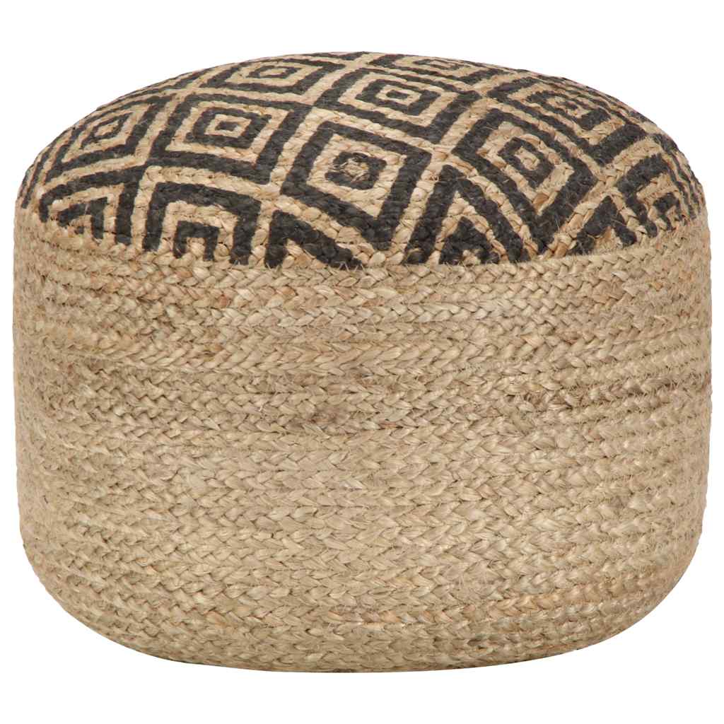Vidaxl Ręcznie Robiony Puf, Czarny, 45 X 30 Cm, Juta
