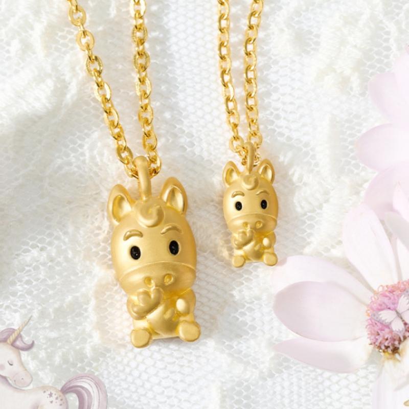 Porti Solid Gold 24k 1.875g Horse Zodiac Necklace