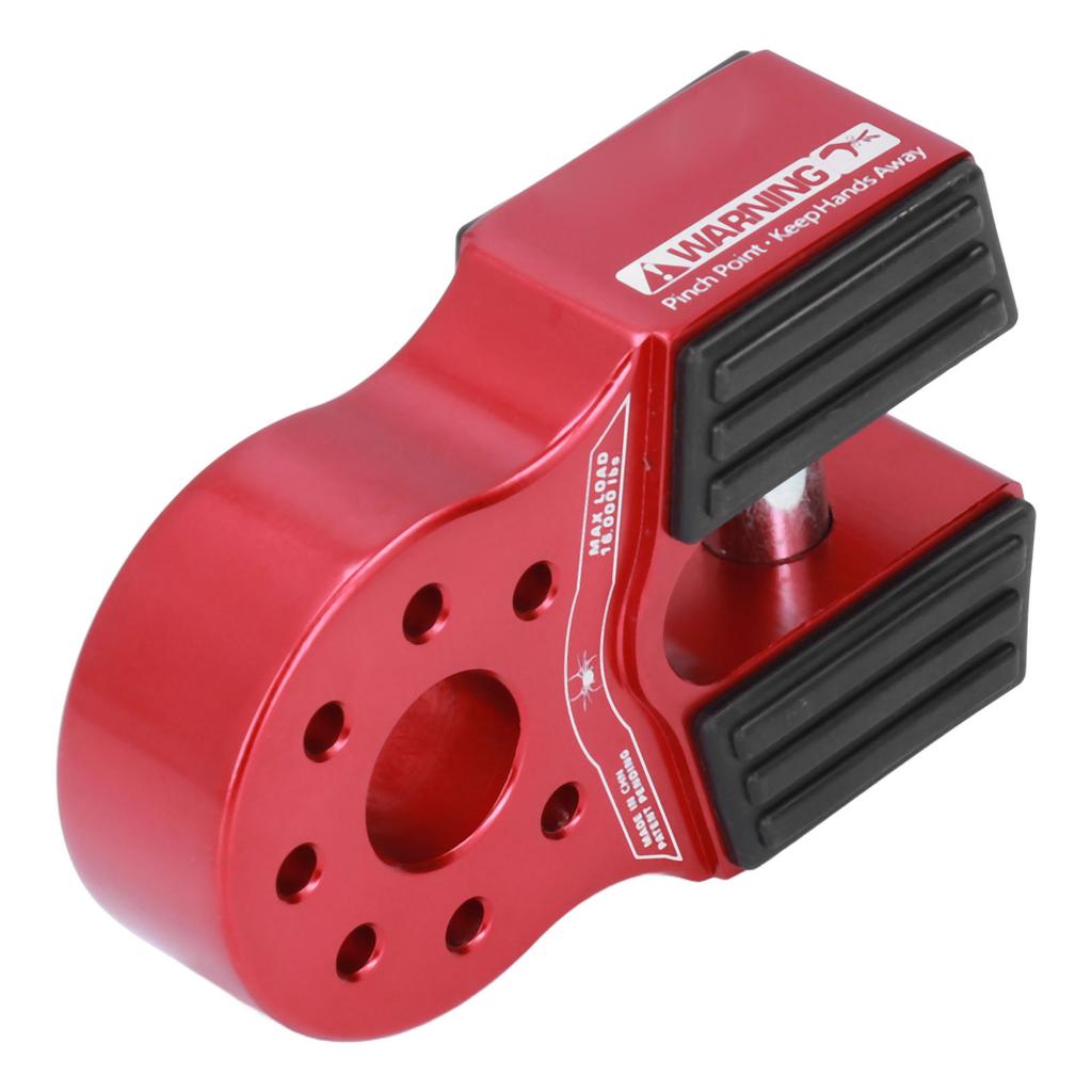 Flat Winch Shackle Mount 16000lb Loading with Rubber Side Guard Aluminium Alloy Universal for UTV