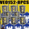 8PCS Medieval Military Gothic Knights Building Blocks Castle Army Guard Soldier Figures Sword Axe Hammer Accessories Bricks Toys Gift