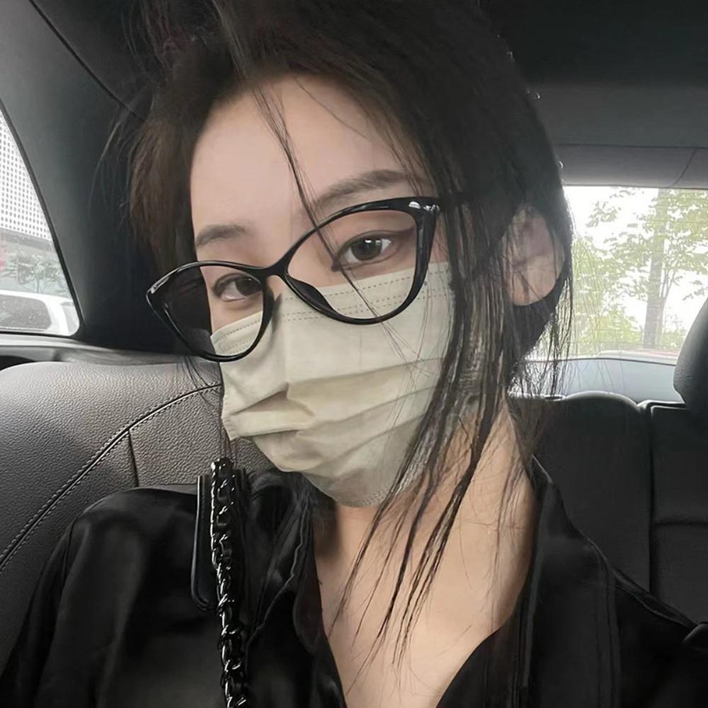 Cat Eye Frame Computer Eyeglasses Large Frame Finished Myopia Glasses Student