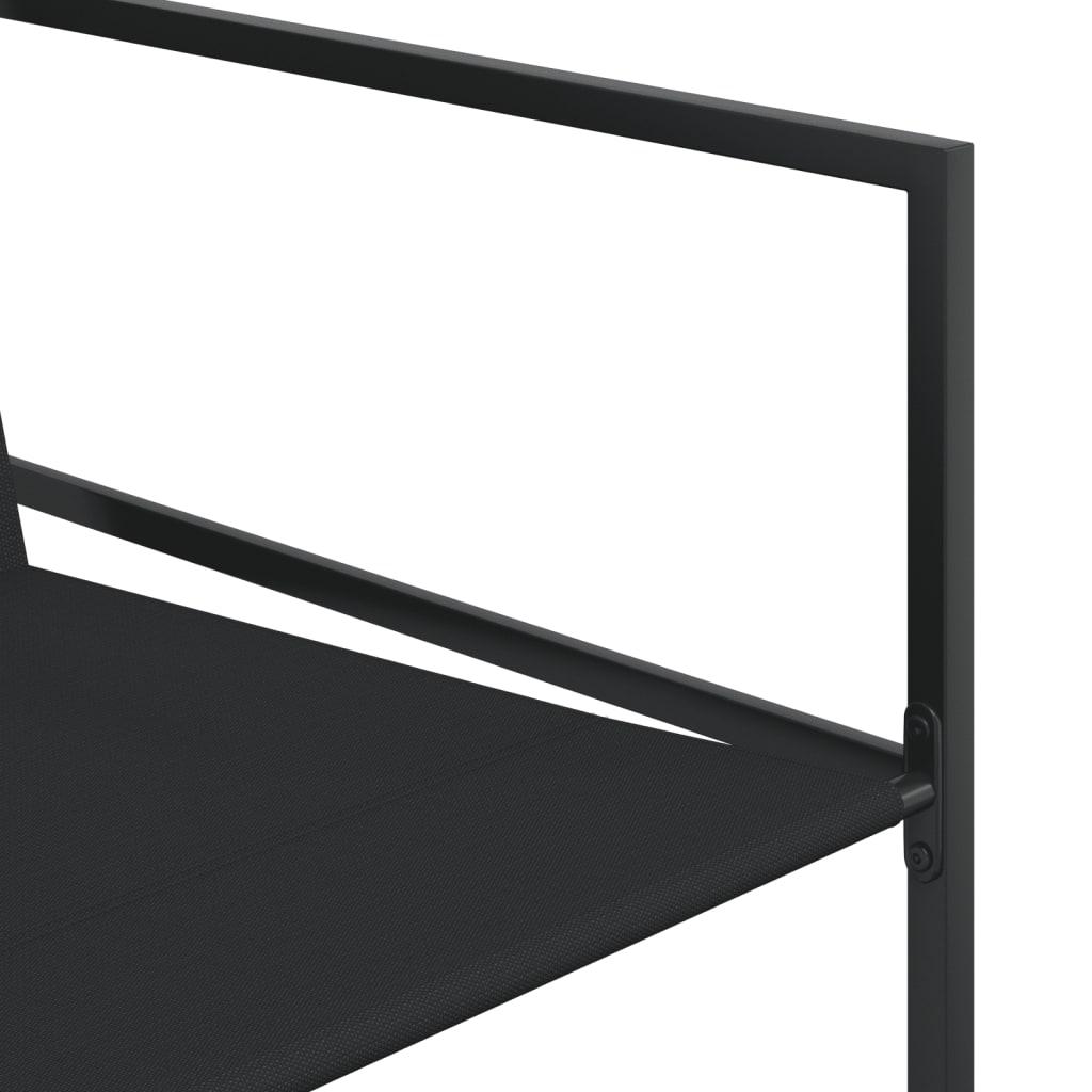 17 Piece Outdoor Dining Set in Black Textilene