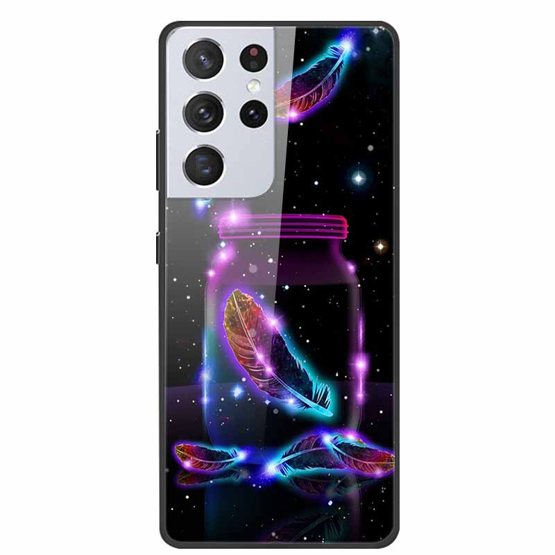 Для Samsung Galaxy S25 Ultra Закаленное Стекло Чехол Задняя Крышка Жесткие Чехлы для Телефона для SamsungS25 ULTRA 5G SM-S938B Защитный Capa