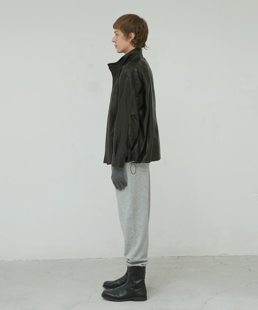 Verdemar Italian Vegetable Lambskin High-Neck Oversized Jumper_Black