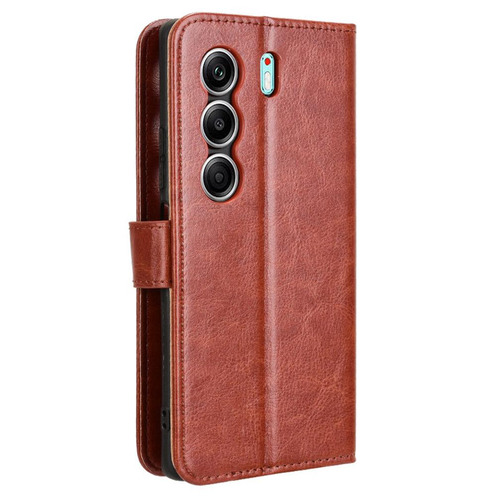 Для TECNO Camon 40 4G CM5 Чехол Текстура Crazy Horse Искусственная кожа Чехол-кошелек для телефона