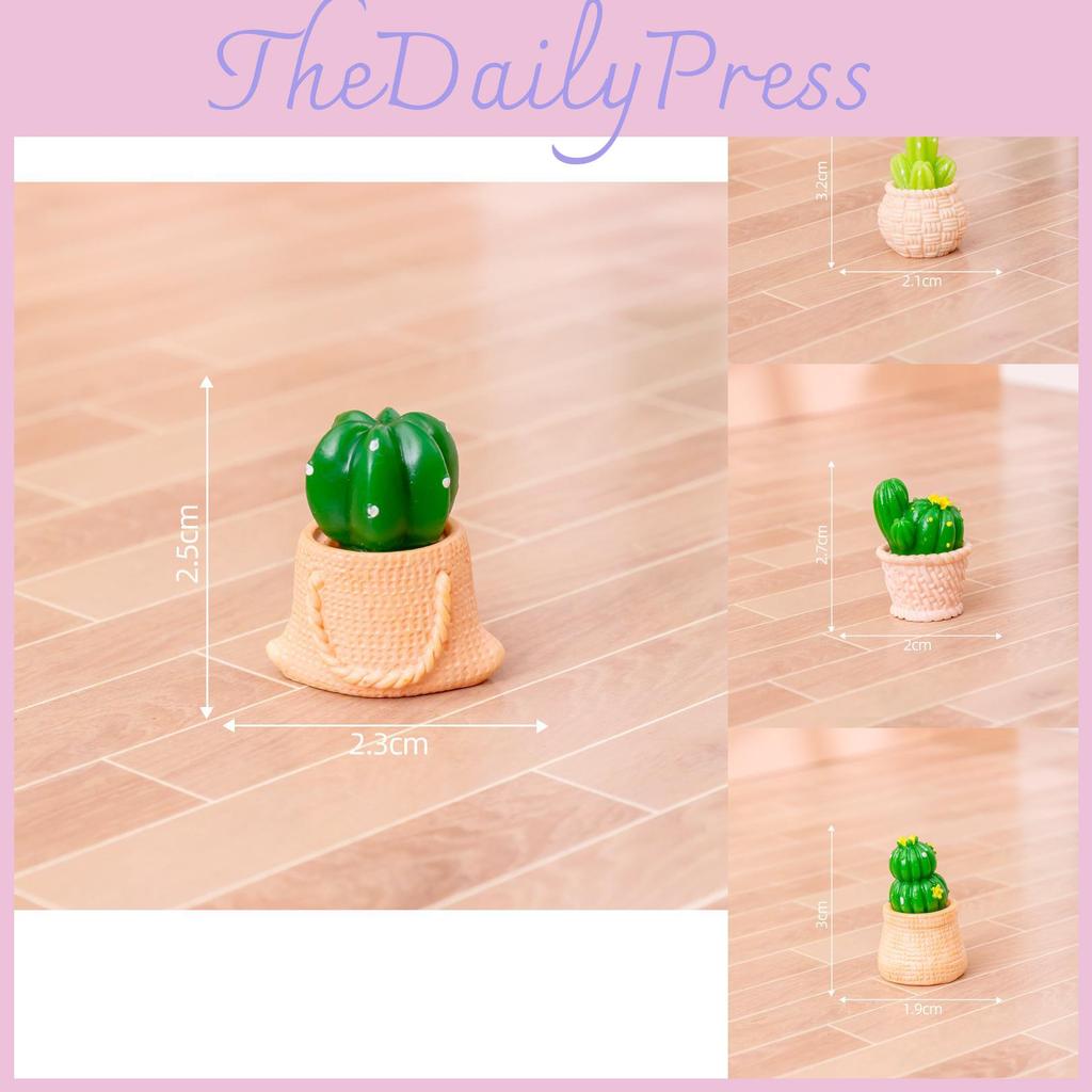 Lovely Desktop Mini Cactus Ornaments Resin Plants For Diy Garden Projects
