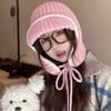 Корейская вязаная защита ушей шапка-ушанка женская теплая утолщенная шапка-ушанка защита от холода маленькая защита ушей шерстяная шапка