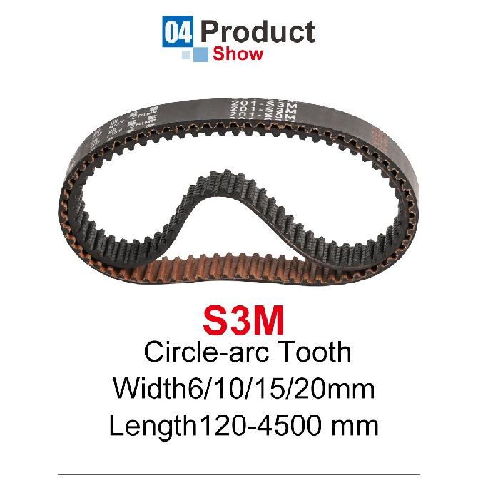 Pulley Belt S3M177 180 183 186 189 192 195 198 201 204 207 210 213 216  3 mm Teeth Pitch Synchronous Belt 6/10/15/20 mm Width