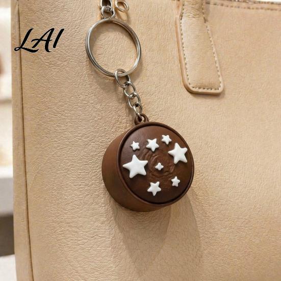 Portable Stress Relief Gifts Simulated Toast Bread Fidget Keychain 3D Printed Push Button Cute Pendant for Keys Toy Sensory Toy Backpacks