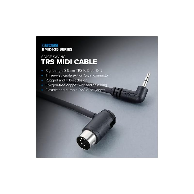 MIDI-кабель BOSS BMIDI-2-35, 60 см, MIDI-разъем 3,5 мм TRS