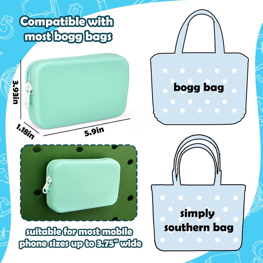 1pcs Silicone Phone Holder for Bogg Bag, Soft Silicone Insert Wallet, Bogg Bag Accessories, Beach Accessory