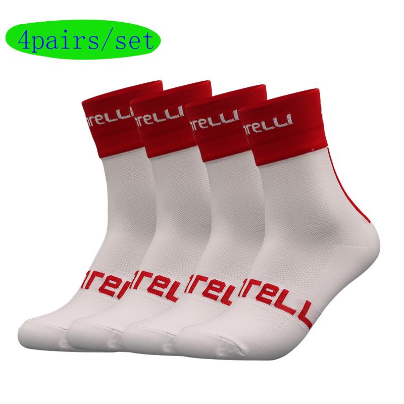 Велоноски мужские 4 пары/набор Велоноски женские Спортивные влагоотводящие дышащие Футбольные компрессионные носки