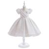 4-8Y Infant Baby Baptism Dress For Girls Kids Wedding Party Dresses Bow Beaded Tulle Christening Gown Birthday Children Clothes
