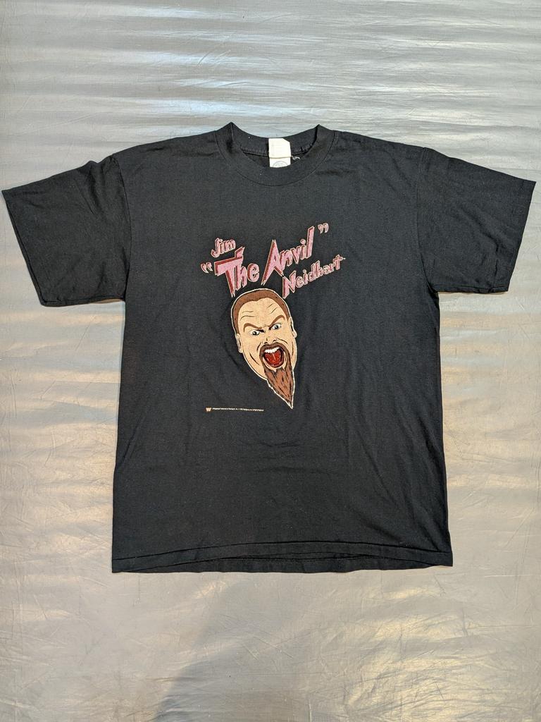 Vtg 1989 WWF Jim "the Anvil" Neidhart Wrestling T-Shirt Black Size XL
