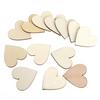 100Pcs Wooden Love Heart Shape Embellishment Plaques Wedding Craft 20/30/40mm