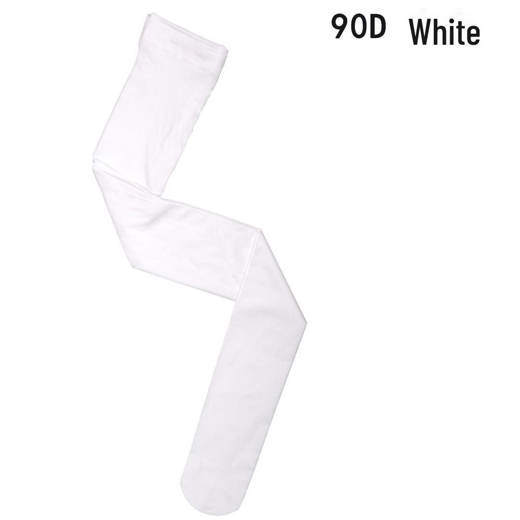 Белые бархатные балетные колготки для девочек - 90D Весна/Лето Танцевальные колготки для выступлений