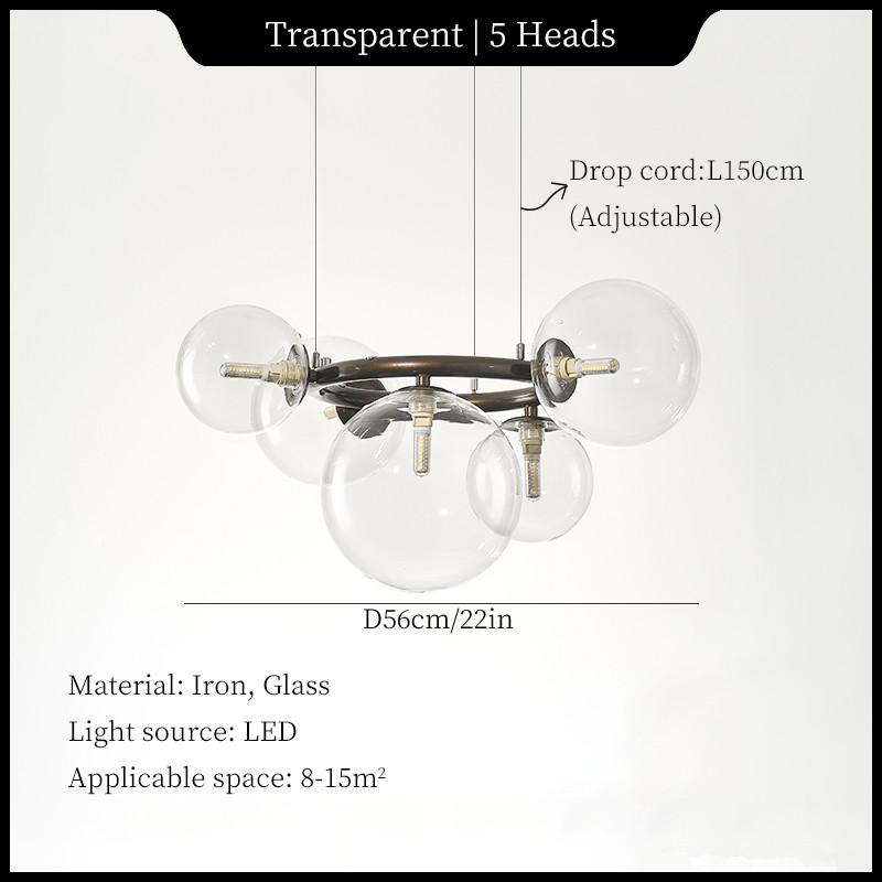 Post Mordern Circles Chandelier Magic Beans Hanging Lamp Creative Vintage Glass Lamp Dining Room Lights