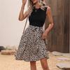 Summer Women's Knitted Dress Fashion Floral Patchwork Bohemia Bodycon Dress Sleeveless Strap Belt A-line Sexy Black Tank Dresses