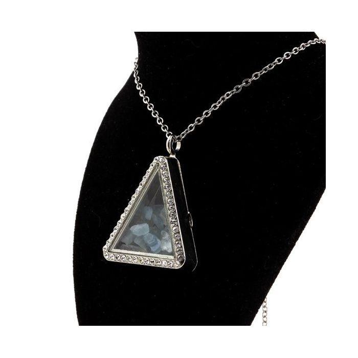 Stones and Minerals. Raw Aquamarine Necklace. Triangle Model.