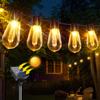 Solar String Lights Outdoor Waterproof, 10/30 Bulbs Shatterproof Bulbs Patio Lights With Remote 2 Lighting Modes LED Solar Pow