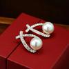 New Fashion Pearl Earrings Minimalist Temperament 925 Sterling Silver Earrings Pearl Jewelry for Women Wedding Gifte