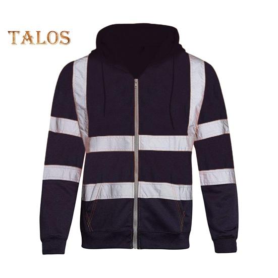 Светоотражающая защитная толстовка с капюшоном, светоотражающие зоны на 360 градусов, высокая видимость, быстросохнущая, с длинными рукавами, ночное пальто для строителей на открытом воздухе ночью