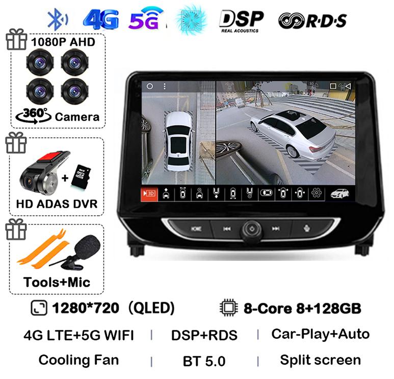 Android 14 Carplay Auto 4G+WIFI автомобильное радио для Chevrolet Tracker 4 2019 2020 2021 2022 Мультимедиа Стерео Видео Плеер GPS Аудио