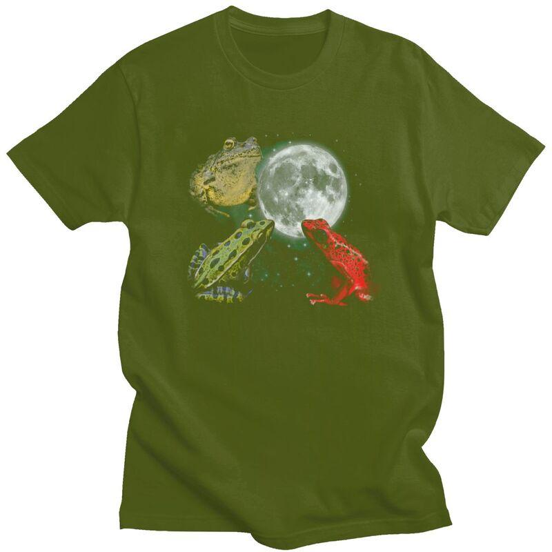Classic Frog Moon T Shirts Unisex Short Sleeve Tshirts Summer Streetwear Casual Graphic Tee Tops Pure Cotton Slim Fit Clothes