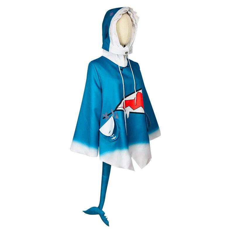 Японский Amine Vtuber Hololive ENG Gawr Gura Shark Girl Косплей Костюмы Девушка Женщины Милые Синие Тела Акулы Со Шляпой