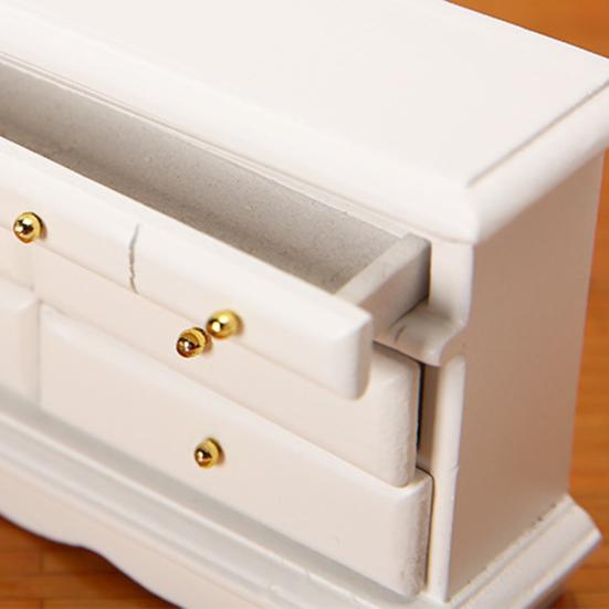 Ingenious Anti-deformed Decorate Birch Wood White Mini Dresser Supply for Micro Landscape
