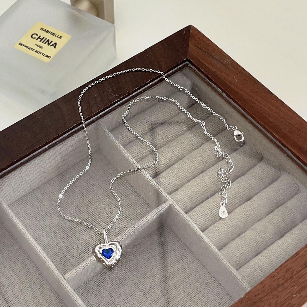 Ожерелье Сердце Океана Женское Легкое Роскошное Холодный Ветер Цепь Ключицы Нерегулярная Текстура Предмет Ювелирные Изделия