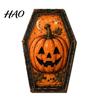 Black Cat Home Accents Vintage Halloween Wooden Table Decoration, Rustic Ghost Skeleton Pumpkin Retro Holiday Tabletop Signs Desktop Block Sign