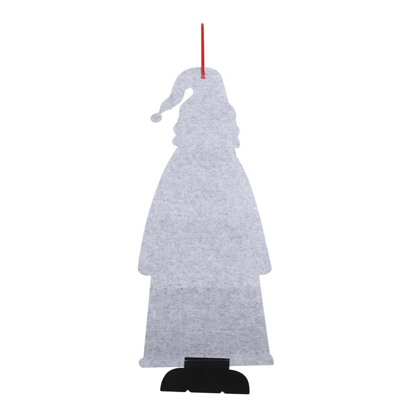 3D Санта Фетровый Адвент-календарь Подвеска с Кармашками 24 Дня Подвесной Рождественский Календарь Обратного Отсчета для Домашнего Декора Внутри Помещения Дверь Стена