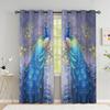 Peacock Flower Curtains For The Bedroom Animal Drapes In Living Room Curtin For Window Home Decor High Shading (70 %-90 %)2 Panel