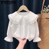 Girl's Shirt Spring and Autumn Baby Girl's Shirt Cardigan Little Girl Korean Long Sleeved Shirt Children's Clothing
