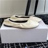 The 2024 New Genuine Leather Ballet Flat Bow Women's Shoes Are Made of Smooth and Soft Sheepskin with Leather Lining and Genuine