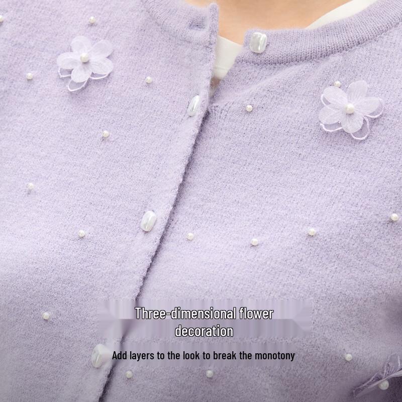 Women's 3D Floral Knit Cardigan