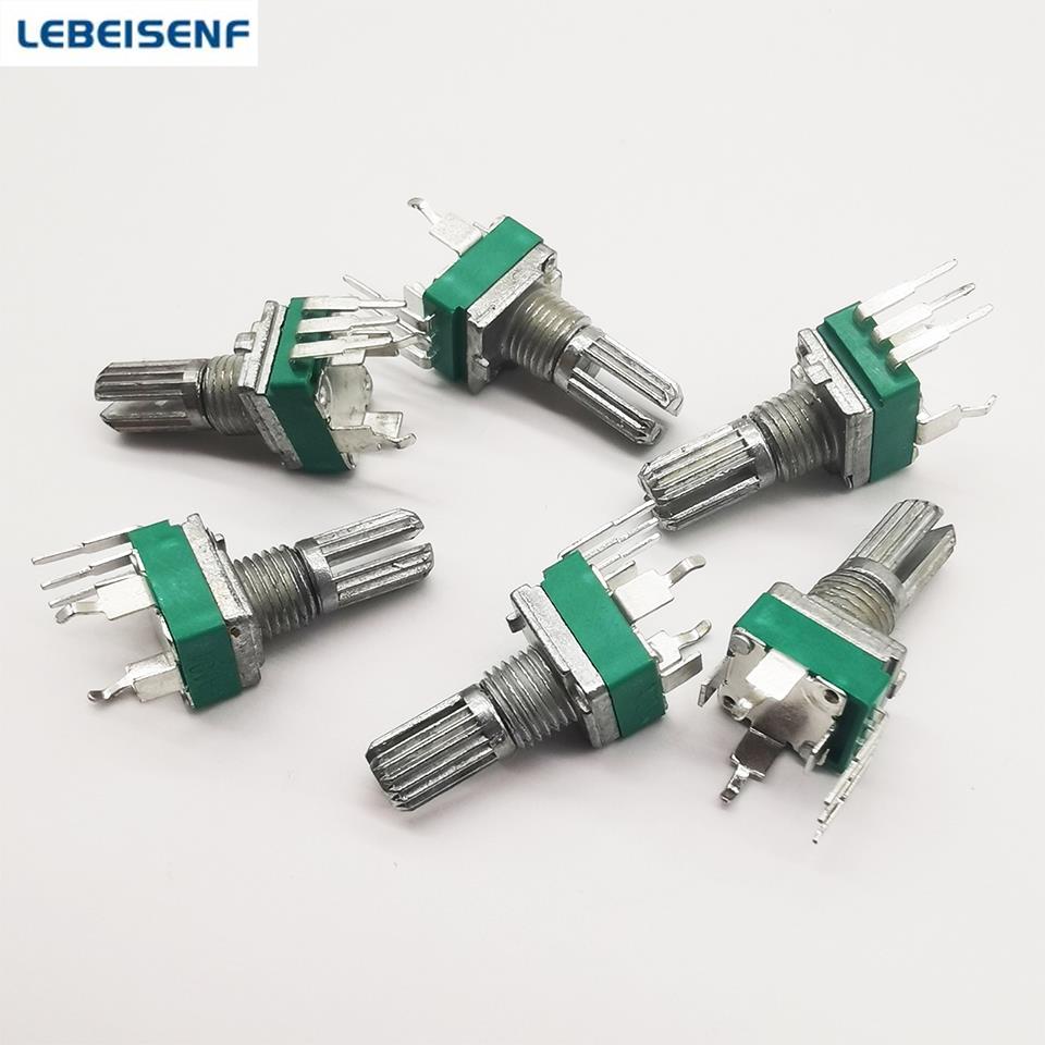 5pcs/lot Sealed 3-pin RK097N Single Vertical Potentiometer A10K A20K A50K A100K-A1M Handle 15MM Flower