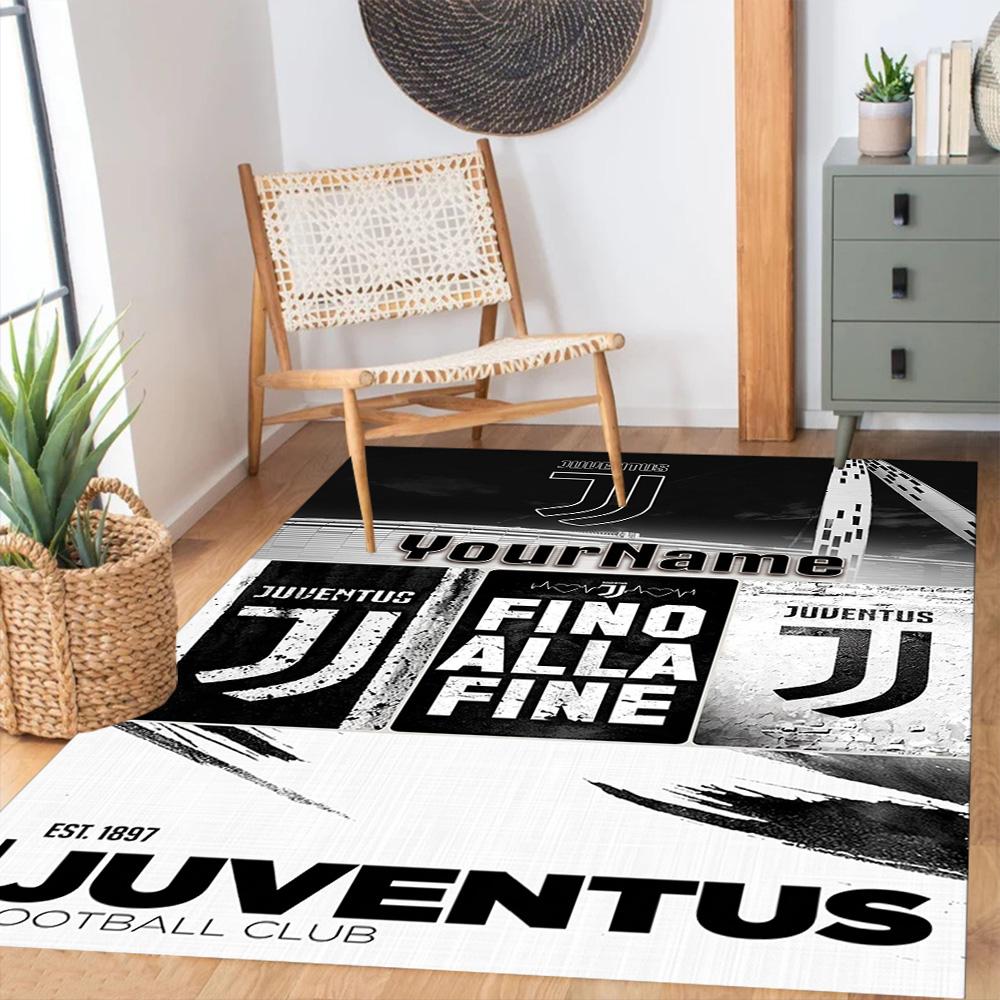 Juventus Customize Text Floor Mat Design for Dining Room Foyer Decorate room Hallway Antislip Carpet Anime Office Decor Wedding Party Gift