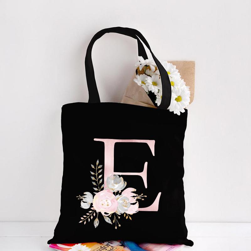 Холщовая большая сумка с цветочным узором с буквами, шопинг, путешествия, женские эко многоразовые сумки через плечо