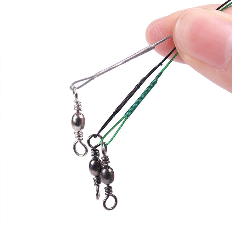 1шт аксессуары рыболовный крючок леска рыболовный поводок анти-укус леска проволока из нержавеющей стали с вертлюгом прокатка
