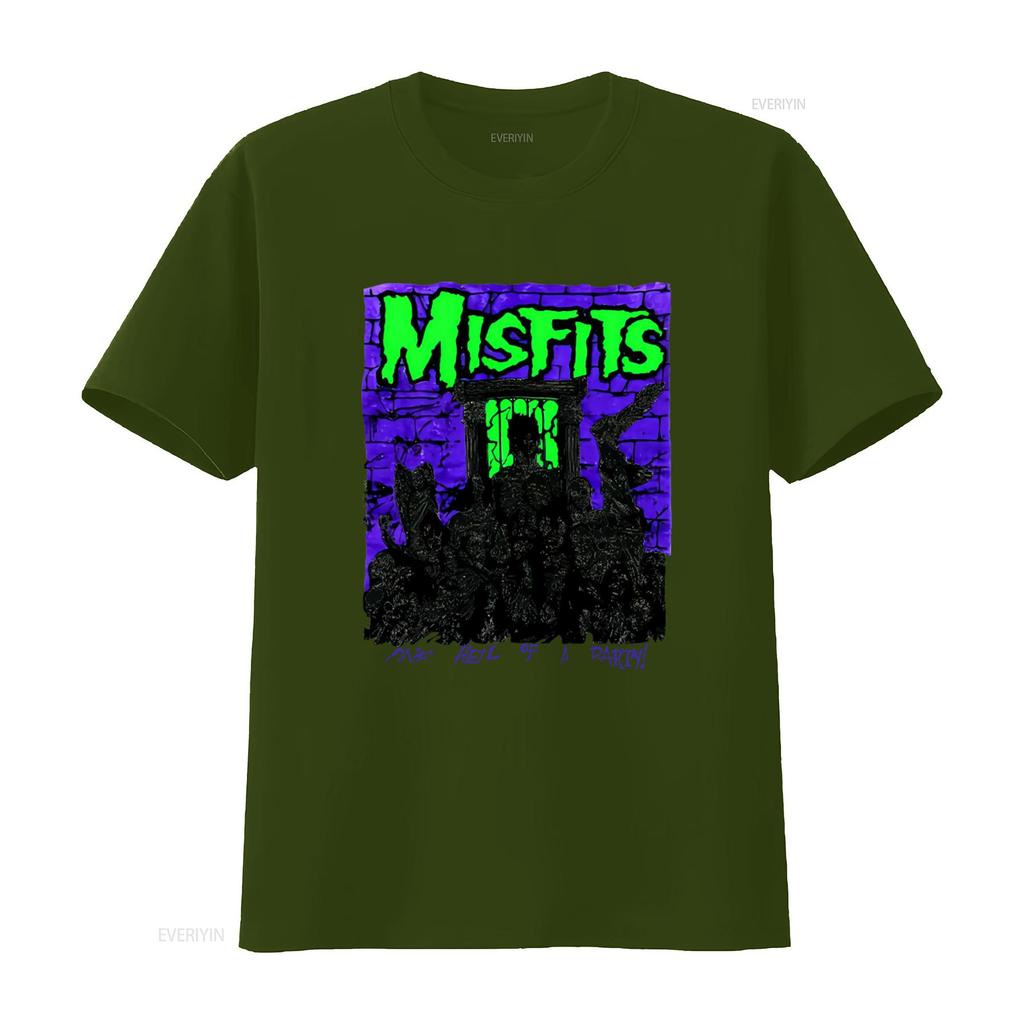 MISFITS 80s Rock Band One Hell of A Party T shirt Vintage Style for Fans vintage Washed Stylish graphic Versatile