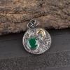 Кулон из зеленого оникса Ювелирные изделия ручной работы из драгоценных камней, кулон из стерлингового серебра 925 пробы, уникальный дизайн ювелирных изделий