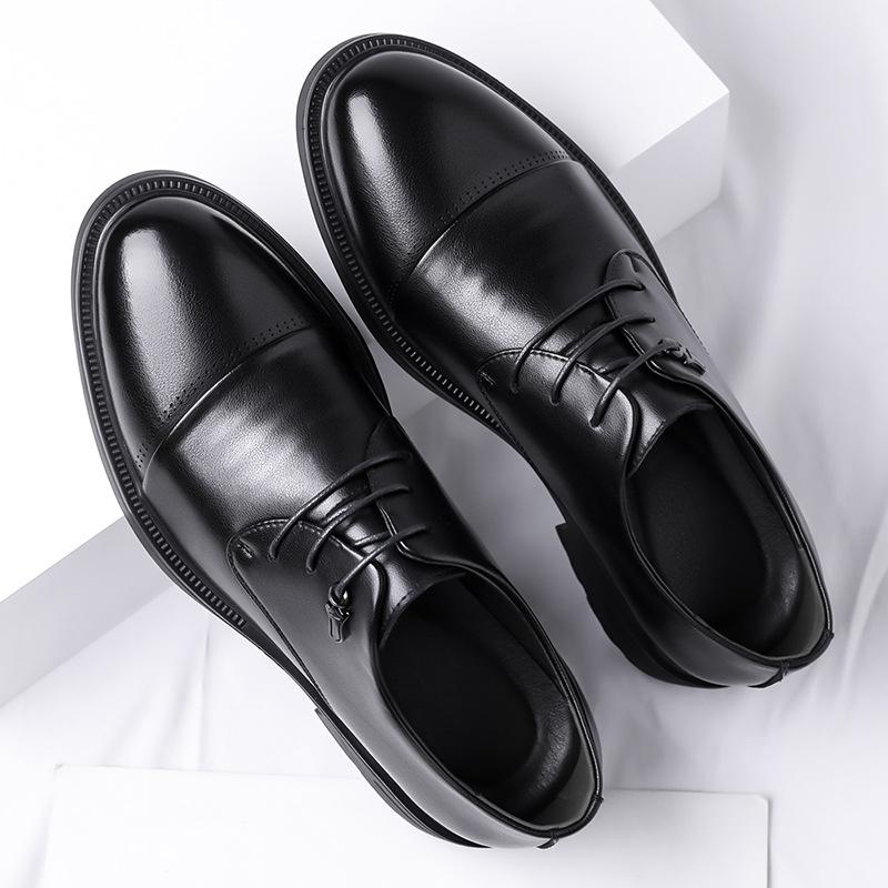 Обувь Зимние Оксфорды Британский Business Casual Трехголовые Кожаные Туфли Туфли для Формальных Мероприятий Свадьбы Жениха Обувь Дерби