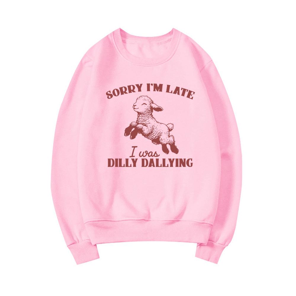 Извините, я опоздал, я просто валялся, толстовка с капюшоном и овечкой, милая овечья футболка, забавный свитер с изображением животных, унисекс-толстовки
