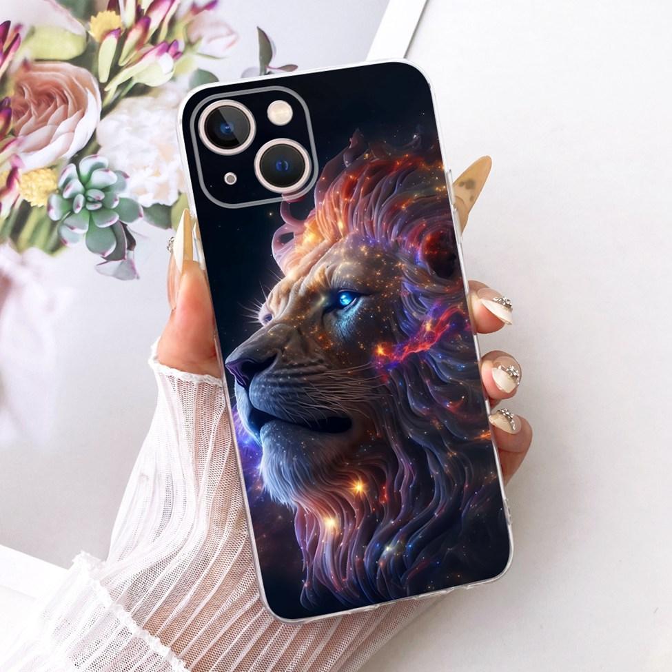 Transparent For iPhone 13 Case Cover Cute Cat Fashion Butterfly Funny Painted Casing A2633 A2482 A2631 A2634 A2635